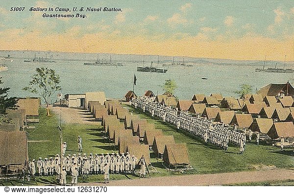 Matrosen im Lager,  US-Marinestation,  Guantanamo Bay,  um 1911. Künstler: Unbekannt