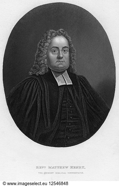 Matthew Henry (1662-1714)  englischer Bibelkommentator und Geistlicher  19. Jahrhundert Künstler: Samuel Freeman