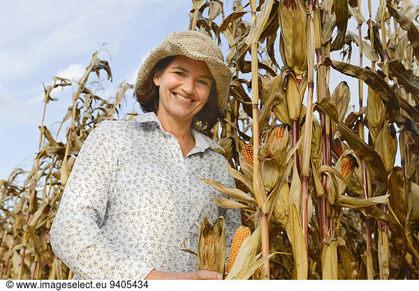 Mature woman with her corn