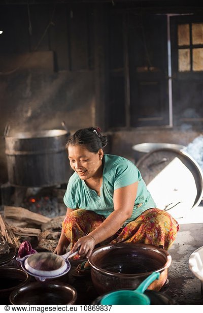 Mature woman working  Inle lake  Burma