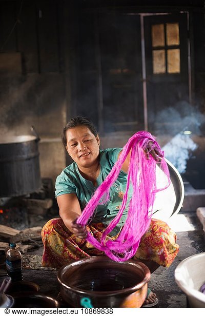 Mature woman working  Inle lake  Burma