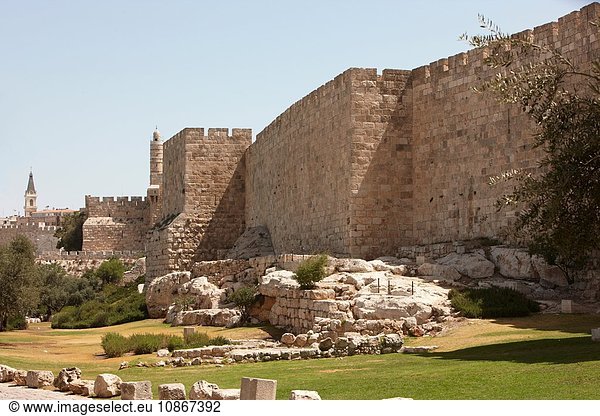 Mauern der Altstadt von Jerusalem  Israel
