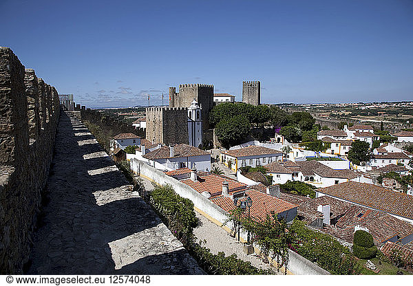 Mauern der Burg Obidos  Obidos  Portugal  2009. Künstler: Samuel Magal