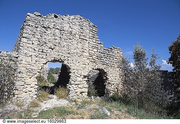 Maurische Ruinen in Adzuvieta Alcala de la Jovada Alicante Spanien.