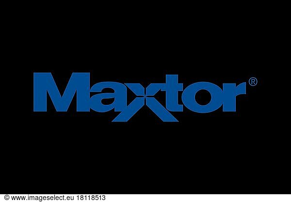 Maxtor Maxtor, Logo, Black background,background darkcolored