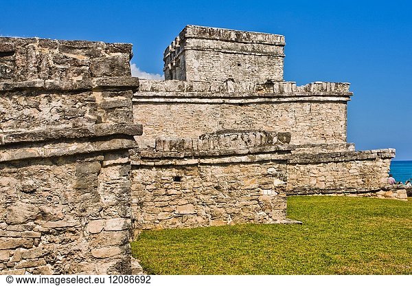 Maya archeological site  Tulum  state of Quintana Roo  Mexico  Central America.