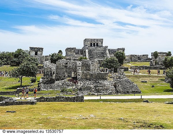 Maya-Ruinen  Tulum  Quintana Roo  Riviera Maya  Yucatan-Halbinsel  Mexiko  Mittelamerika