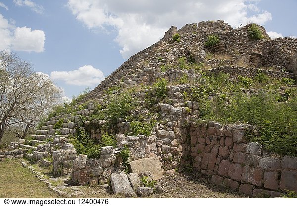 Mayan Ruins  Pyramid MA-1  Oxkintok Archaeological Zone  300 -1 050 AD  Yucatan  Mexico