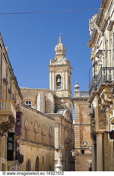 Mdina old town  Mdina is the old capital of Malta. Europe  Southern Europe  Malta  April