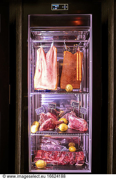 Meat kept in refrigerator