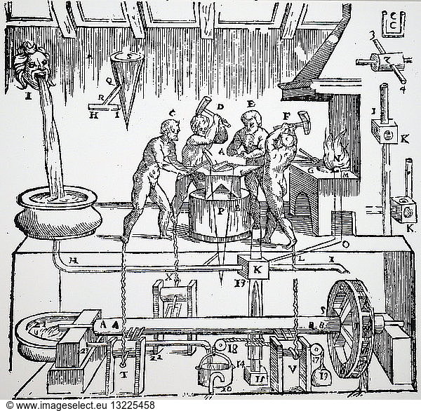 Mechanical blacksmiths by HERO OF ALEXANDRIA.