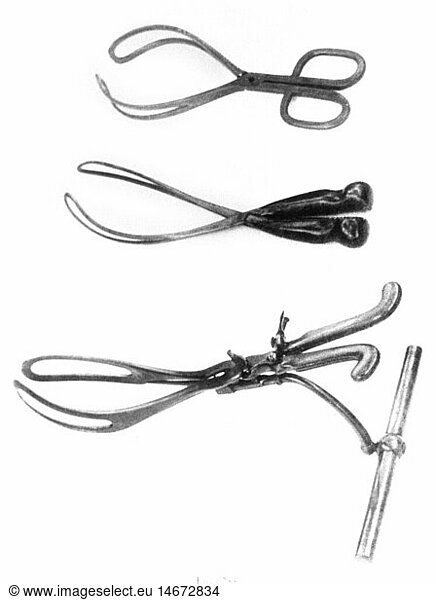 medicine  birth / gynecology  forceps  20th century  20th century  obstetrics  device  devices  instrument  instruments  aids and appliances  forceps  clipping  cut out  cut-out  cut-outs  birthing  bear  give birth  delivery  childbearing  childbirth  object  objects  stills  medicine  medicines  birth  births  gynecology  gynaecology  historic  historical