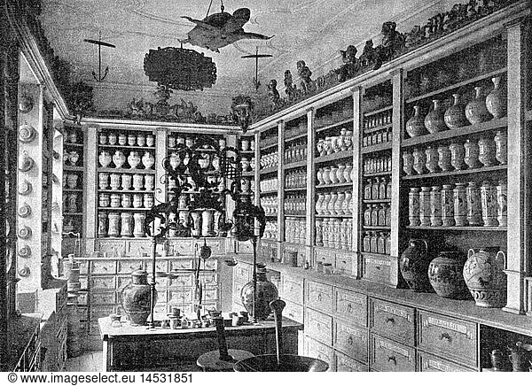 medicine  pharmacy  pharmacy  salesroom  National Museum of Germanic History  Nuremberg  19th century  19th century  sale  sales  selling  sell  medicinal drug  medicament  drugs  medication  pill  tablet  pills  tablets  retail store  retail outlet  retail stores  retail outlets  commerce  trade  economy  pharmaceuticals  pharmaceutical products  preparation  compound  pharmaceutical  remedy  remedies  pharmaceutics  pharmacology  shelf  shelves  vessel  vessels  medicine  medicines  pharmacy  pharmacies  drugstore  chemist's shop  drugstores  chemist's shops  drug store  drug stores  salesroom  salesrooms  historic  historical