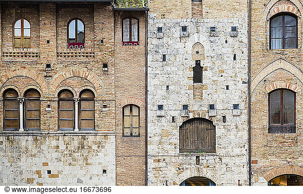 medieval housing front in Florence / Tuscany