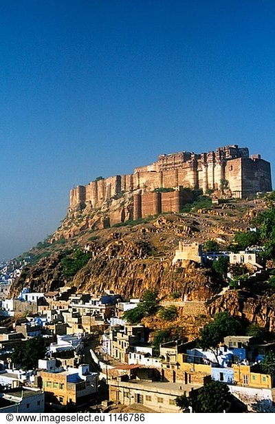 Meherengarh Fort. Jodhpur. Rajasthan. Indien.