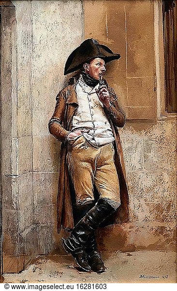 Meissonier Jean-Louis Ernest - Smoker 2 - French School - 19th and Early 20th Century.