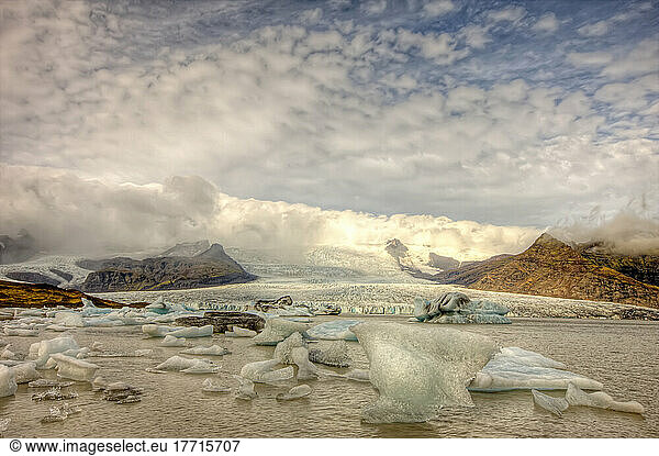 Melting Icebergs In The Glacial Lagoon  Jokulsarlon  Iceland
