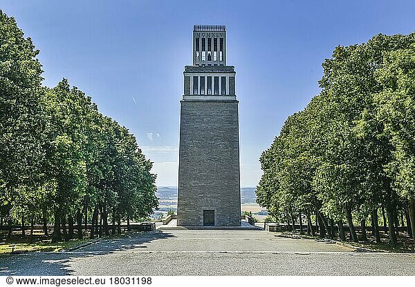 Memorial  Bell Tower  beech forest Concentration Camp Memorial  Thuringia  Germany  Europe
