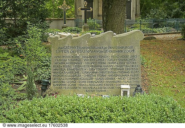 Memorial stone to the victims of the tsunami  cemetery at the village church  Alt-Tempelhof  Tempelhof  Berlin  Germany  Europe