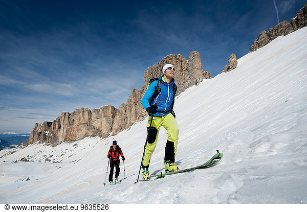 Men on a ski tour
