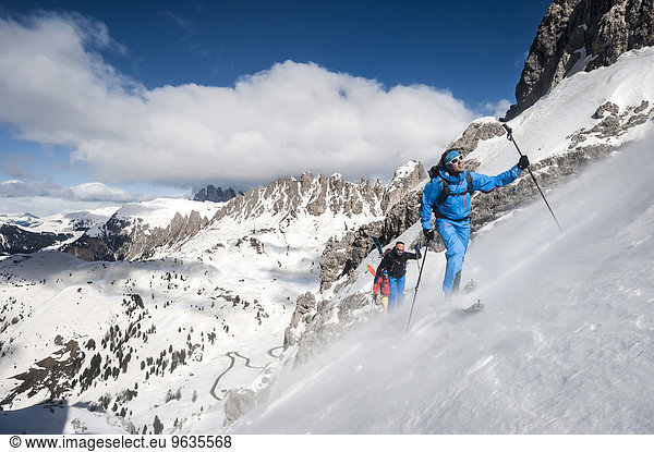 Men on a ski tour