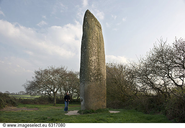Menhir von Kerloas  größter stehender Menhir in Frankreich  Plouarzel  DÈpartement FinistËre  Bretagne  Frankreich  Europa