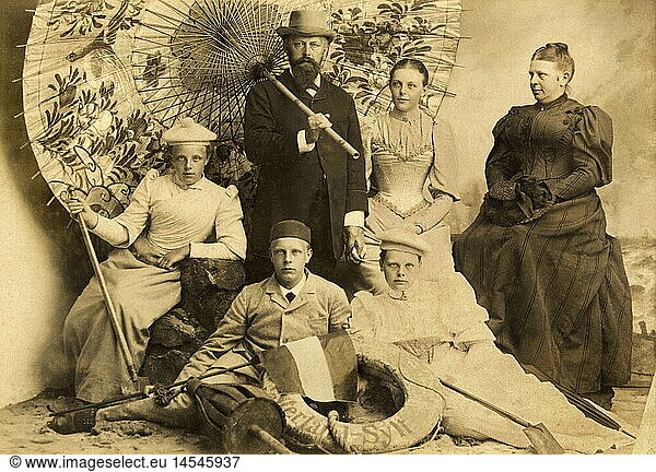 Menschen hist.  Familie  Familienausflug nach Sylt  Familie Gottschalck aus Hamburg  Deutschland  um 1900