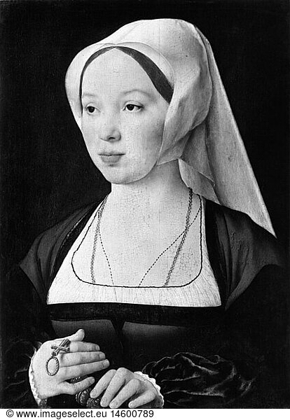 Menschen hist.  Frauen  16. - 18. Jahrhundert  Portrait einer Frau  GemÃ¤lde von Joos van Cleve (1485 - 1540)  16. Jahrhundert