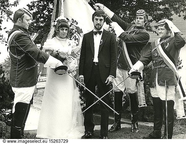 Menschen hist.  Hochzeit  Hochzeitspaar  Reichling  1.7.1972