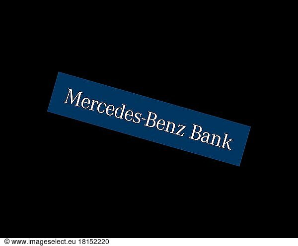 Mercedes Benz Bank  gedrehtes Logo  Schwarzer Hintergrund B