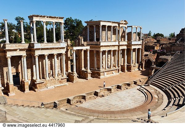 Merida  Badajoz Province  Spain The Roman theatre built in the first century BC
