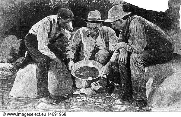 metal  gold  gold seekers panning gold  drawing  19th century  19th century  graphic  graphics  half length  sitting  sit  hat  hats  hold  holding  hold (miner's) batea  bowl classifier  gold pan  gold pans  gold washing pan  gold washing pans  gold seeker  gold prospector  gold seekers  gold prospectors  gold-diggers  golddiggers  golddigger  gold digger  gold diggers  gold-seeking  gold prospecting  quest for gold  search for gold  gold mining  washing  wash  gold fever  gold rush  precious metal  precious metals  metal  metals  historic  historical  man  men  male  people