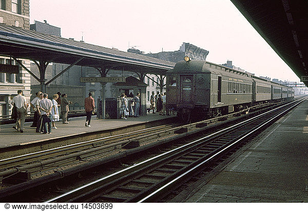 Metro North Elevated Train Station  125th Street  East Harlem  New York City  New York  USA  July 1961