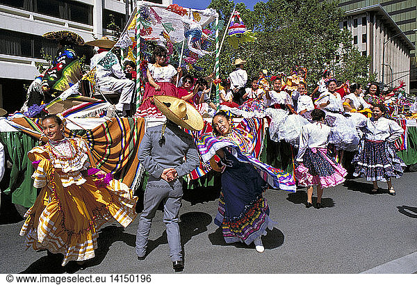Mexican American dancers in festival