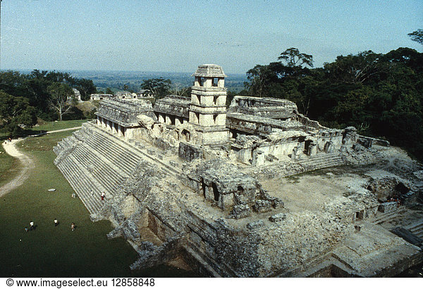 MEXICO: MAYAN RUINS. Ruins of Palace at Palenque.