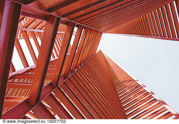 Mexico  Mexico City  Red geometric tower in Espacio Escultorico UNAM