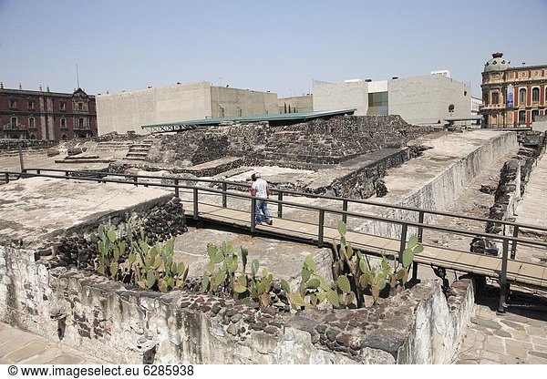 Mexico-Stadt  Hauptstadt  Ruine  Nordamerika  Mexiko  siebziger Jahre  Azteken