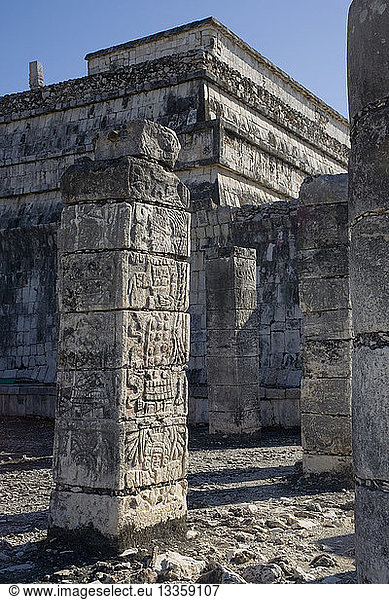 MEXICO Yucatan Peninsula Chichen Itza Ancient Columns With Curved ...