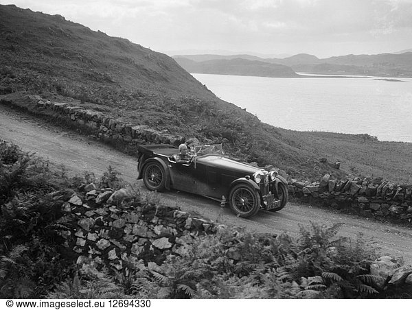 MG Magna of Kitty Brunell competing in the RSAC Scottish Rally  1932. Artist: Bill Brunell.
