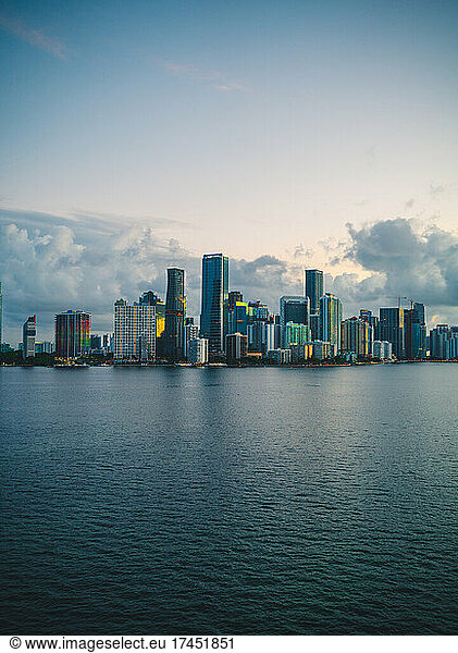 Miami Florida skyline skyscrapers Arial views