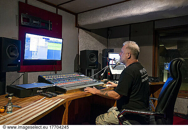 Microphone in a recording studio; Siem Reap  Cambodia