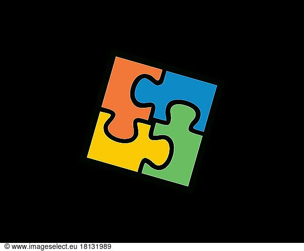 Microsoft Office 2000  gedrehtes Logo  Schwarzer Hintergrund B