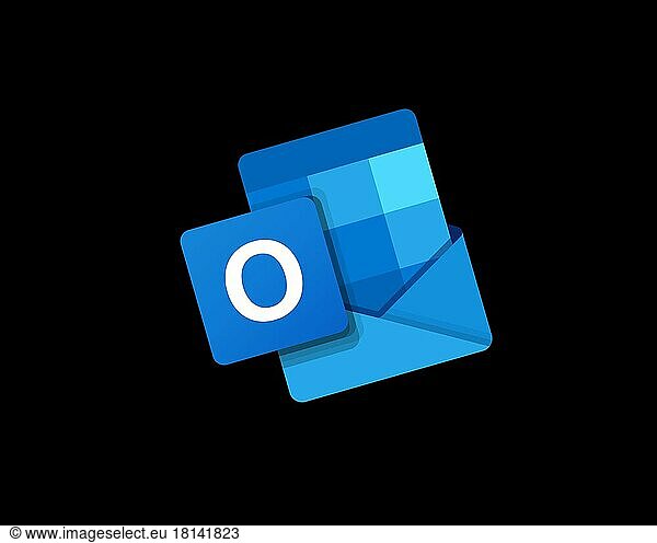 Microsoft Outlook  rotated logo  black background