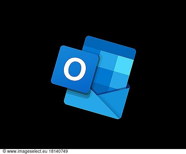 Microsoft Outlook  rotated logo  black background B
