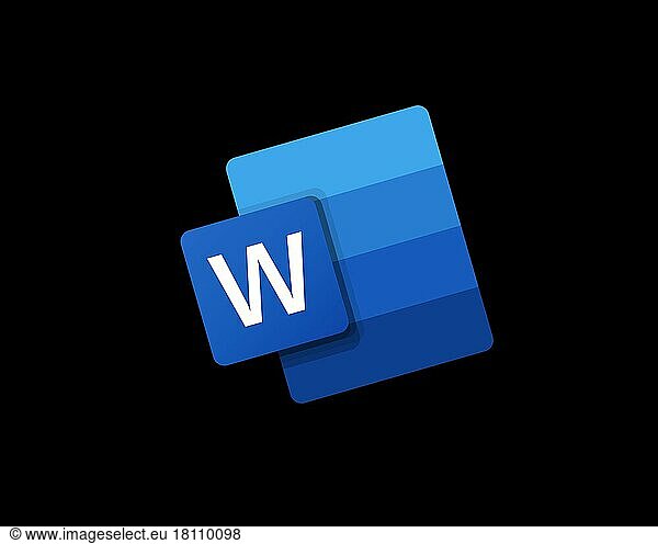 Microsoft Word  gedrehtes Logo  Schwarzer Hintergrund