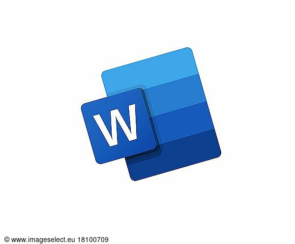 Microsoft Word  gedrehtes Logo  Weißer Hintergrund