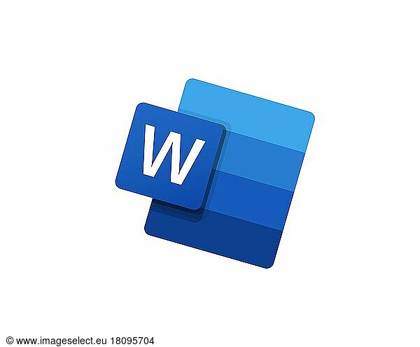 Microsoft Word  gedrehtes Logo  Weißer Hintergrund B