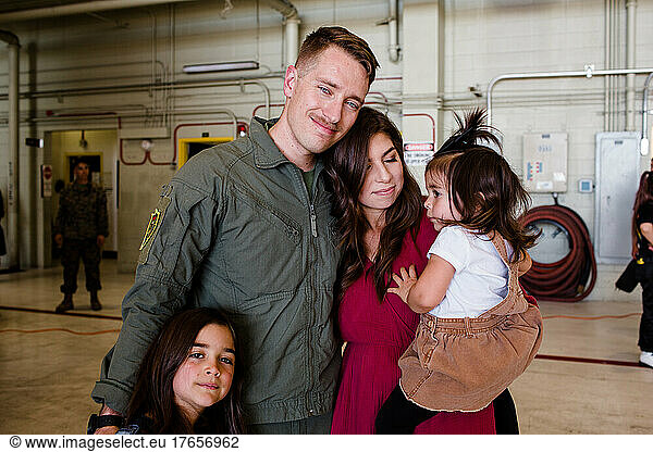 Military Family Reuniting at Miramar in San Diego