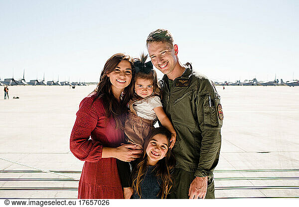 Military Family Reuniting at Miramar in San Diego