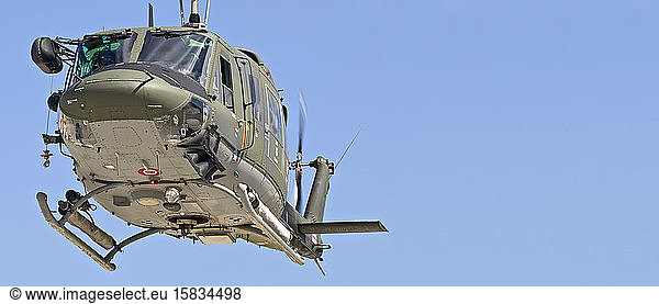 Military helicopter carrying out a medevac